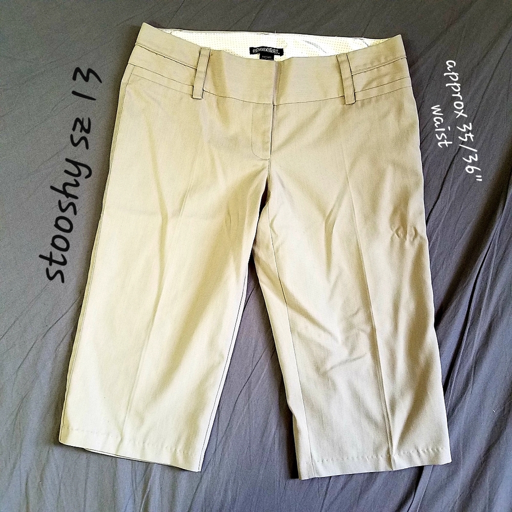 Stooshy dress shorts size 13 tan khaki shorts walking shorts